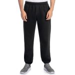 Fruit of the Loom mens Eversoft Fleece & Joggers (Regular Big Man) Sweatpants, Elastic Bottom – Black, Medium US