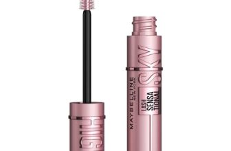 Maybelline Lash Sensational Sky High Washable Mascara Makeup, Volumizing, Lengthening, Defining, Curling, Multiplying, Buildable Formula, Blackest Black, 1 Count