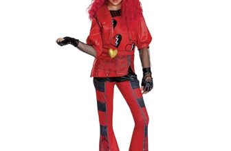 Descendants Red Deluxe Costume, Official Disney Descendants The Rise of Red Costume Jumpsuit, Wig not Included, Child Size (4-6x)