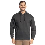 Fruit of the Loom Eversoft Fleece Hoodies, Pullover, Moisture Wicking & Breathable, Sizes S-4x, Black Heather Full Zip, Medium
