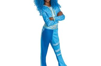 Descendants Chloe Costume for Kids, Official Disney Descendants The Rise of Red Costume Jumpsuit, Wig not Included, Child Size (4-6x)