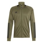 adidas Men’s Sereno Cut 3-Stripes Slim Track Sportswear Jacket, Olive Strata/Black, XX-Small