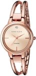 Anne Klein Women’s AK/2626RGRG Diamond-Accented Dial Rose Gold-Tone Open Bangle Watch