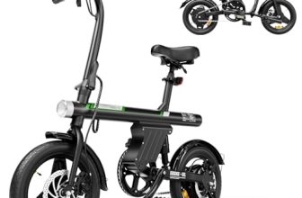 AYOLNY Mini Foldable Electric Bike for Adults, 750W Peak Folding Ebike, 36V 7.8Ah Battery 30-40 Miles, 14″ Small Adult Electric Bicycle for Commuting (Ebike 750W Peak, Black)