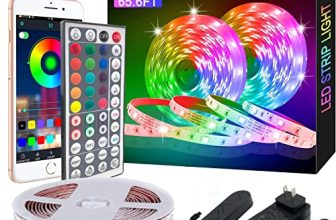 APSPOW LED Strip Lights – 65.6FT Music Sync Color Changing with Remote, Bluetooth, 5050 LED Strip Lights for Bedroom, Home Party and Decoration
