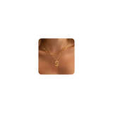 BAYLAY Bubble Letter Necklace for Women – 18K Gold Plated Bubble Necklaces Gold Necklace Letter S Initial Necklaces Jewelry for Women