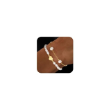 Fezodo Gold Pearl Bracelets for Women Trendy, Dainty 18K Gold Plated Pearl Heart Daisy Circle Beaded Bracelet Stack Beach Summer Jewelry Bracelets Cute Wedding Bridesmaid Bridal Jewelry Gifts