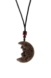 Moon Fox Obsidian Pendant Necklaces, 16-25Inch Adjustable Cord, Mystic Crystal for Intuition and Protection, Bohemian Jewelry for Women & Men, Birthday Gifts for Men, Layering Necklaces stackable