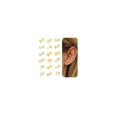14K Gold Plated Flat Back Helix Earrings Set for Women, Hypoallergenic Cartilage Stud Earrings in Star, Moon, Flower & Heart Designs, Screwback Stainless Steel Piercing Jewelry Gift