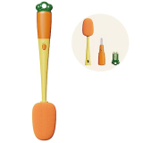3 in 1 Bottle Cleaning Brush Cleaning Sponge, Detachable Tube Cleaning Brush with Cleaning Sponge + Slot Brush + Silicone Brush, Long Handle Water Bottle Cleaner Brush for Washing Cups Cup Lid Glass