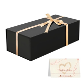 UVTaoYuan Black Gift Box 12x6x4 Inches Foldable Magnetic with Lid Black Magnetic for Presents,Keepsake Box Weddings,Proposals, Birthdays,Christmas,Halloween,Holiday Gift Giving Packaging