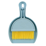 Shaloxar Small Broom and Dustpan Set,mini Compact Portable, for Home, Sofas, Kitchen countertops, Storage Shelves, Office desks, bathrooms, and pet Areas (Blue)