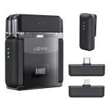 LEVN Wireless Lavalier Microphone, Microphone for iPhone (2 TX + 2 RX + Charging Case), Mini Mic with Noise Cancellation, 20H Battery, 200ft, Wireless Microphone for iPhone 15/14/13, Android