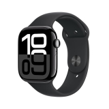 Apple Watch Series 10 [GPS 46mm case] Smartwatch with Jet Black Aluminum Case with Black Sport Band – M/L. Fitness Tracker, ECG App, Always-On Retina Display, Water Resistant