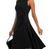 Womens Navy Cocktail Dresses Long Sleeve Velvet Christmas Party Fall Winter Vintage Formal Holiday Dress A-Line Funeral Dress Velvet-Navy XL