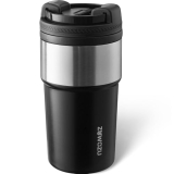 ZUWOZU Insulated Travel Coffee Tumbler Mug – Ceramic Inner Wall Reusable Iced Coffee Cups Bottle with Lids, Stainless Steel Insulated Cold Brew Water Tumbler with Straw, BPA Free 16 Oz Water Bottle