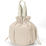 Hafmall 10L Cute Lunch Bag for Women, Large Drawstring Lunch Tote Lightweight Lunch Box for Work Travel, Loncheras para Mujer, Beige