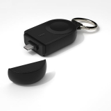 XJPOEFY Portable Wireless Charger for Apple Watch Series 11/10/9/8/7/6/5/4/3/2/1/Ultra/SE,Built-in USB C Plug,Compact Keychain iWatch Charger Magnetic 1200mAh Power Bank,Travel Essentials Gift-Black