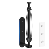 Magnetic Paper Towel Holder for Fridge – No Drill, One Hand Tear with Ratchet Mechanism, Black, Self-Adhesive & Wall Mount for Kitchen, RV, Garage