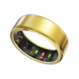 POBOVi Smart Ring for Women Men- Sleep/Fitness/Stress/Heart Rate Tracker- Menstrual Records – 7 Days Battery Life – Wireless Charging – No APP Subscription – iOS & Android Compatible (Gold, Size 9)