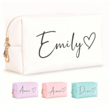 JKHFSAH Personalized Makeup Bag with Name & Birth Flower – Custom Toiletry Bag for Women, Unique Bridesmaid Gifts, Wedding Party Favors, Best Friend Birthday Present