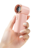 SWEETFULL Handheld Turbo Fan, 100-Speed Mini Fan with Digital Display, 12H Rechargeable Cooling, Portable for Travel & Outdoor Pink
