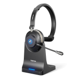 Wireless Headset with Mic for Work: 6.0 Bluetooth Headset with AI Noise Cancelling Mic,45 Hours Worktime & Mute Button,Headset with Microphone for Pc,iPhone,Computer,Remote Work,Office,Zoom, Skype