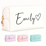 VBAIFAyy Personalized Makeup Bag with Name & Birth Flower – Custom Toiletry Bag for Women, Unique Bridesmaid Gifts, Wedding Party Favors, Best Friend Birthday Present