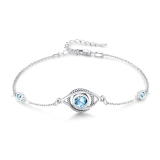 MEDWISE Evil Eye Bracelet for Women 925 Sterling Siver Celtic Knot Evil Eye Link Bracelet Amulet Jewelry Gifts