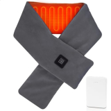 DIWEEZ Neck Heating Pad Heated Scarf for Pain Relief, Heating Wrap with 5000mAh Power Bank, Cordless Thermal Neck Brace Electric Heated Neck Warmer with 3 Heating Levels(Dark Grey)