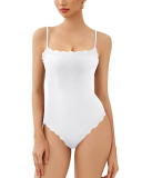 REORIA 2025 Lace Bodysuit for Women Square Neck Sleeveless Spaghetti Strap Sexy Tank Top Thong Bodysuit Going Out