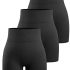 Women’s 3 Piece Workout Shorts Yoga Seamless Ribbed High Waisted Spandex Booty Biker Shorts (Y8SP-B/Br/Brickred L)