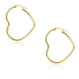 DHZJTSL 30mm Heart Hoop Earrings for Women, Gold Hoops Fashion Stainless Steel Hypoallergenic Earrings, 14K Gold Plated Lightweight Small Big Love Heart Jewelry