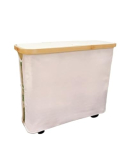 Toilet Paper Storage Basket with Lid, Large Capacity for 12 Rolls, Stackable and Foldable Freestanding Paper Towel Holder – Space Saving Modern Beige Design