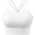 Cropped Workout Tops for Women Padded Strappy Longline Sports Bra Rib-Knit Crop Tank Tops(Y75M-Grey)