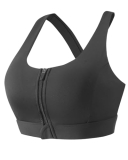 choolley Front Close High Support Sports Bras for Women – Zip Front High Impact Sports Bra Compression Workout Bra XL Black