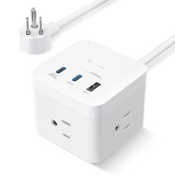 GONEO Power Strip with USB C Ports – 30W High-Speed Charging Station with 3 Outlets, 2 USB C Ports for iPhone 14/13 Series, 5 ft Extension Cord, Travel Home Office Cruise Essential