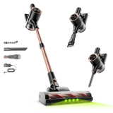 Shieal Cordless Stick Vacuum Cleaner – 45KPA Powerful Suction Vacuum with 45 Min Runtime, Detachable Battery, Anti-Tangle & 1.5L Dust Cup, 8 in 1 Vacuum Cleaner for Pet Hair, Carpet, HardFloor, Pink