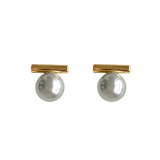 Black Pearl Earrings for Women 2024 Trendy Fashion Earrings Lightweight Hypoallergenic Earrings(H-10026-A1370GR-13mm)