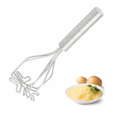 Potato Masher, Heavy Duty Stainless Steel Integrated Masher Kitchen Tool Wire Masher for Potatoes, Avocados, Beans, Fruit & Vegetables