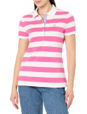 Nautica Jeans Women’s Polo, Sangria Sunset/Bright White, XL