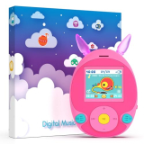 wiwoo 64GB MP3 Player for Kids, Kids MP3 Player with Bluetooth,Speaker, Games, Recorder, Ear Lights,Soothing Sounds, Alarm Clock, Stopwatch and 100hrs Loseless Music Playback(Support up to 128GB)