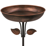 OUISJYER Metal Bird Bath for Outdoors, 12″ Dia Bowl with Stable Upgrades Stake Birdbaths Garden Yard Lawn Decor 0.7 Gallon