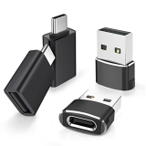 Elebase 4Pack USB to USB C Adapter with Type C Male to 3.0 Female Adaptor,Thunderbolt 4 to USBA OTG Converter Block Plug for iPhone 17 16 15 14 Pro Max Air,Mouse,Samsung S25,iPad,iWatch 11,Car,AirPods