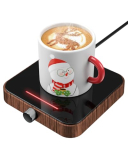 Maestri House Mug Warmer, Electric Coffee Cup Warmer for Desk with 3-Temp Settings,Auto Shut Off, Constant Temperature Heating for Beverage, Milk, Tea and Hot Chocolate at Home & Office (Wood Grain)
