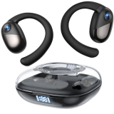 2025 Upgraded Open Ear Headphones, Wireless Earbuds with Smart Digital Display, Bluetooth Headphones, Premium Sound, IPX7 Waterproof, 30H Playtime, Ultra-Comfort, Lightweight, Wireless Headphones