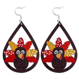 MDDRUIQI Fall Outfits for Women 2025 – Thanksgiving Earrings | Thanksgiving Outfit Shirts Dress for Women – Friendsgiving Sweatshirts Pajamas Party Decorations Decor Turkey Wood Dangle Drop Jewelry