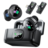 LID LIRDDY Wireless Lavalier Microphone for iPhone: Mini Microphones for Android Equipment – Noise Reduction Lapel Mic for Professional Recording – 48KHz Studio Sound – 80h Battery Life