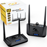 Graige Wireless HDMI Transmitter and Receiver 4K 30HZ, 1000 FT, HDMI Loop-Out, IR Extend, Dual Cooling Systems, 9 Channels, 1 TX to 3 RXS, Streaming from STB, PC, DVD, CCTV to TV, Projector, Monitor