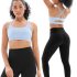 Cropped Workout Tops for Women Padded Strappy Longline Sports Bra Rib-Knit Crop Tank Tops(Y75M-White)